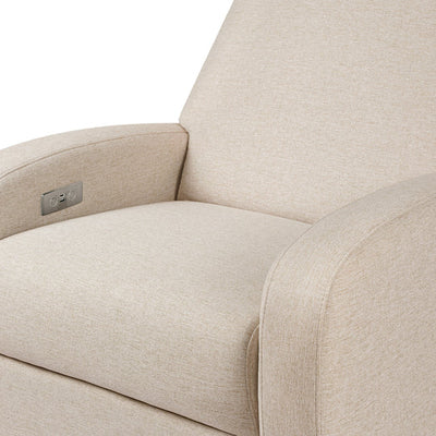 Babyletto Nami Electronic Recliner and Swivel Glider in Cream Eco Performance Fabric with USB Port