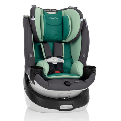 Evenflo Gold Revolve360 Slim 2 in 1 Rotational Car Seat with Green & Gentle Fabric