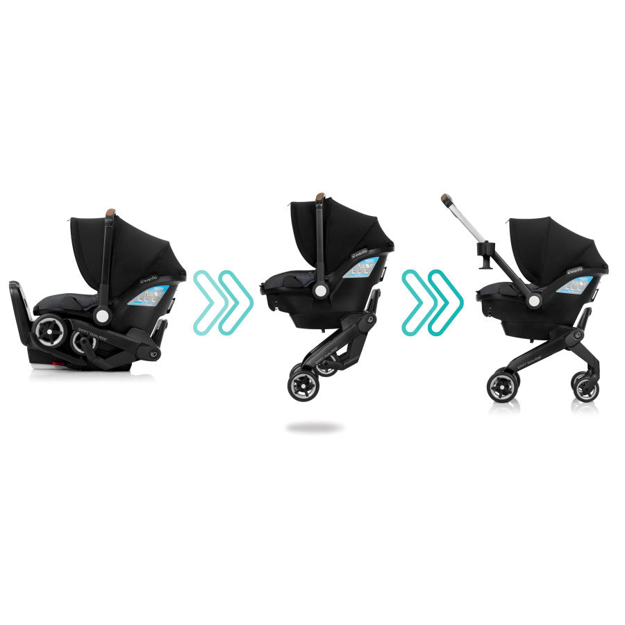 Evenflo Shyft DualRide Infant Car Seat Stroller Combo with Carryall Storage