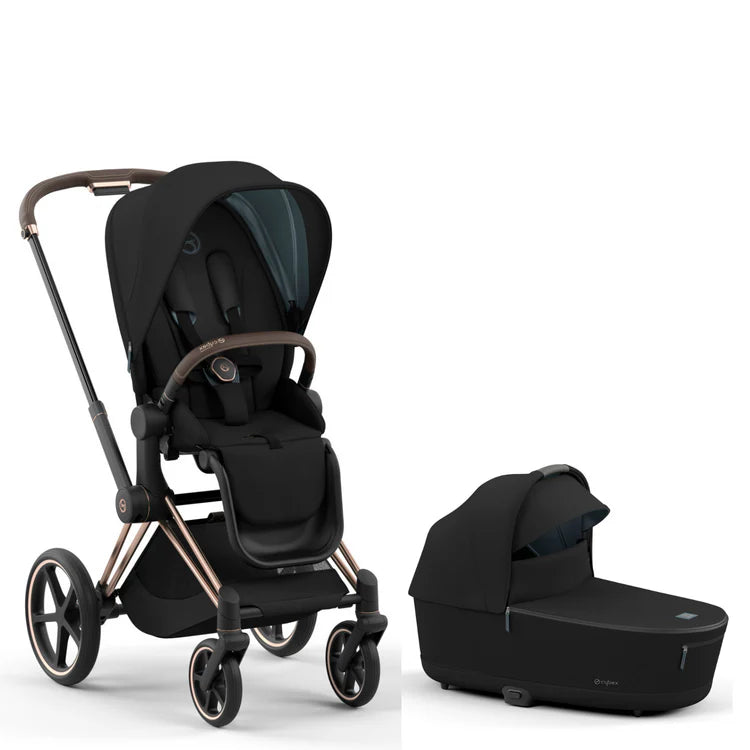 Cybex Priam 4 Stroller and Carry Cot Bundle in Deep Black