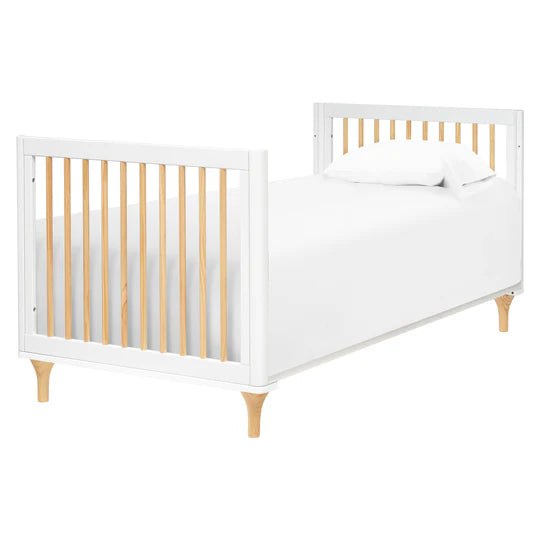 Lolly 4 in 1 Convertible Mini Crib and Twin Bed w/Toddler Bed Conversion Kit in White/Natural