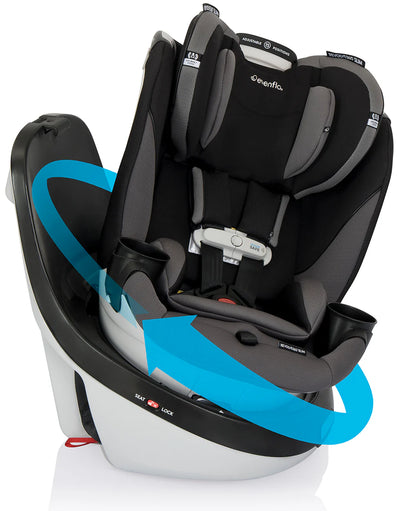 Evenflo Gold Revolve360 Slim 2 in 1 Rotational Car Seat with Green & Gentle Fabric