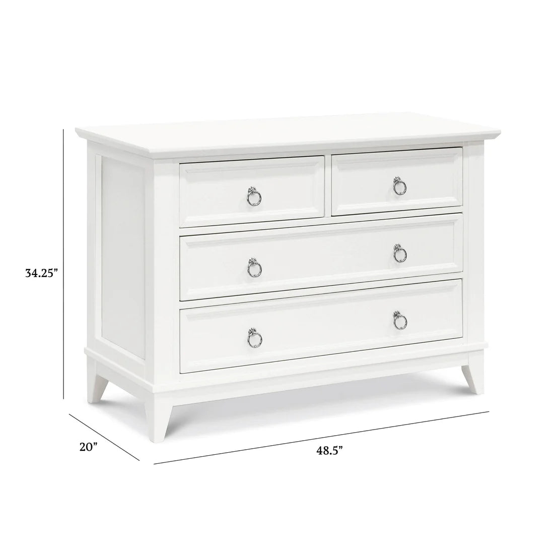 Emma Regency 4 Drawer Dresser in Warm White