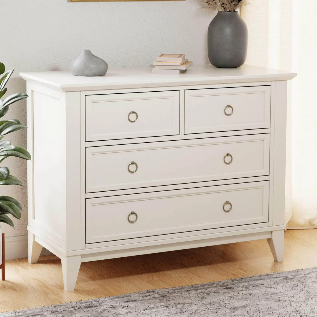 Emma Regency 4 Drawer Dresser in Warm White