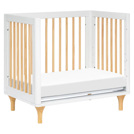 Lolly 4 in 1 Convertible Mini Crib and Twin Bed w/Toddler Bed Conversion Kit in White/Natural