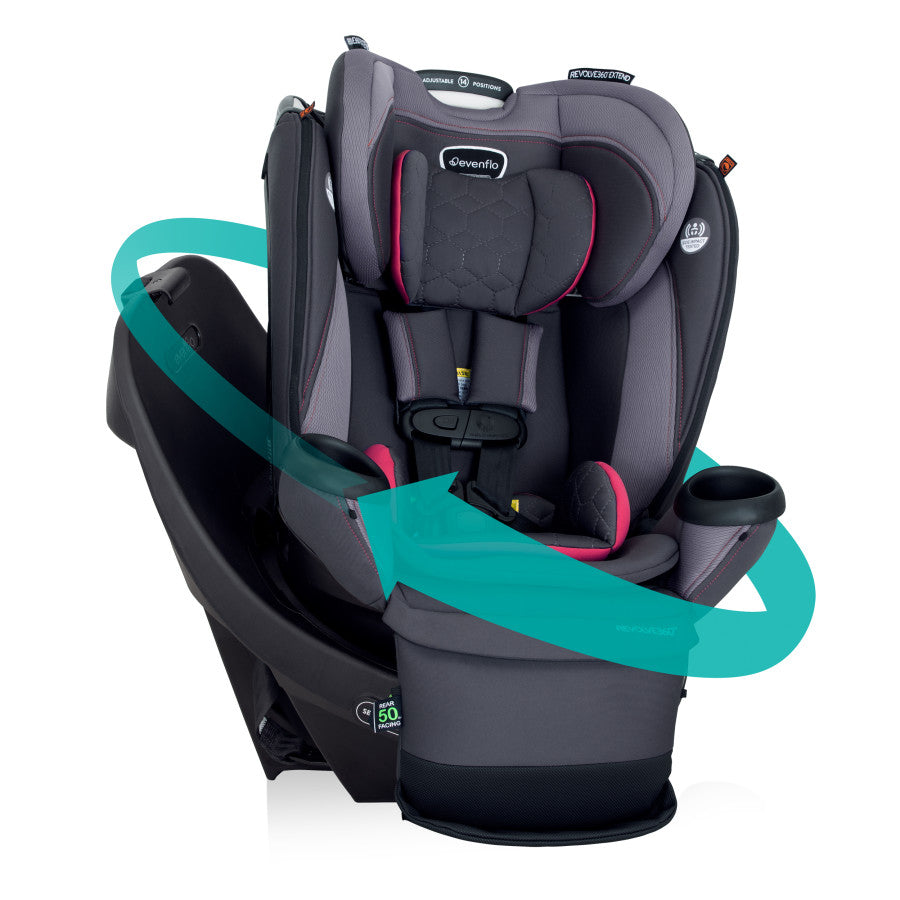 Evenflo Revolve360 Extend Rotational All-in-One Convertible Car Seat with Quick Clean Cover