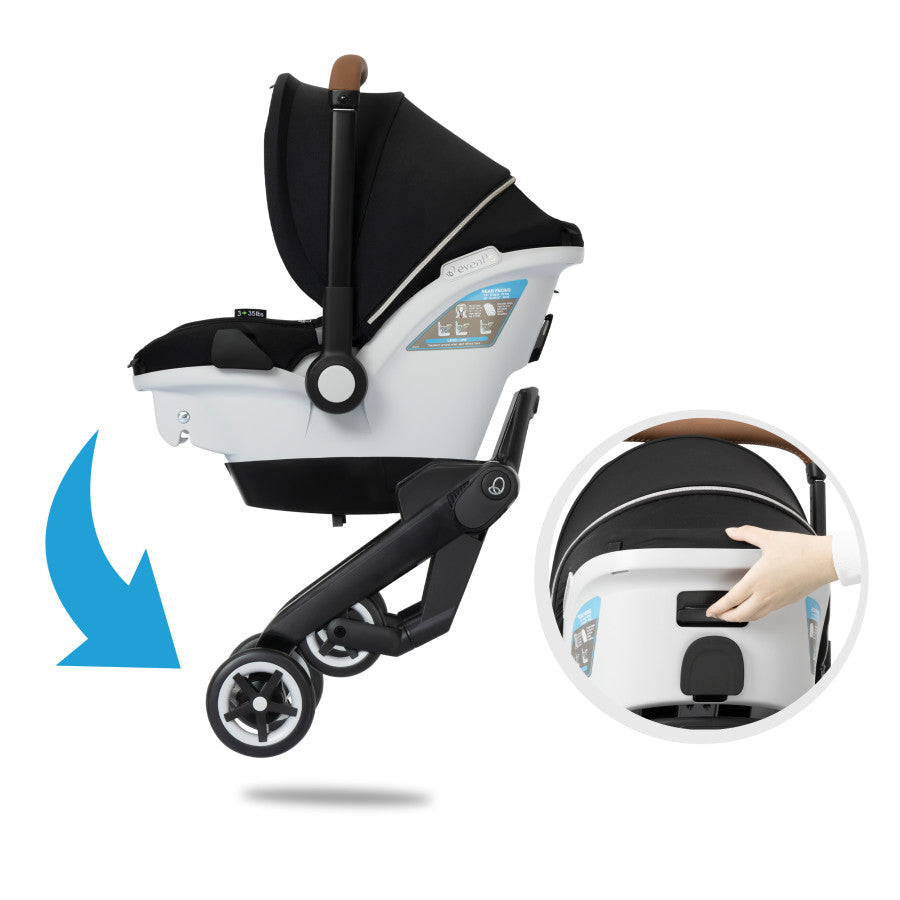 Evenflo Shyft DualRide Infant Car Seat Stroller Combo with Carryall Storage & Extended Canopy