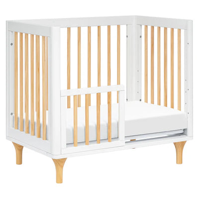 Lolly 4 in 1 Convertible Mini Crib and Twin Bed w/Toddler Bed Conversion Kit in White/Natural