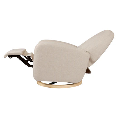 Babyletto Nami Electronic Recliner and Swivel Glider in Cream Eco Performance Fabric with USB Port