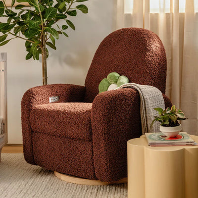 Babyletto Nami Electronic Recliner and Swivel Glider in Boucle Fabric with USB Port