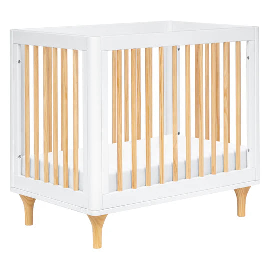 Lolly 4 in 1 Convertible Mini Crib and Twin Bed w/Toddler Bed Conversion Kit in White/Natural