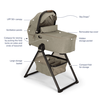 Nuna DEMI next bassinet + stand - Granite