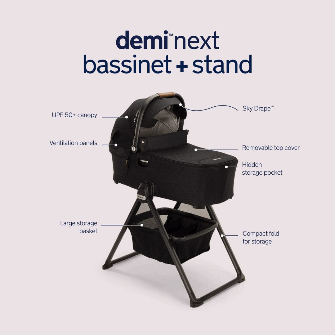 Nuna DEMI next bassinet + stand - Granite