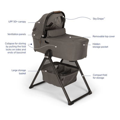 Nuna DEMI next bassinet + stand - Granite