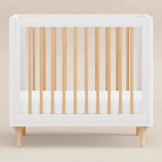 Lolly 4 in 1 Convertible Mini Crib and Twin Bed w/Toddler Bed Conversion Kit in White/Natural