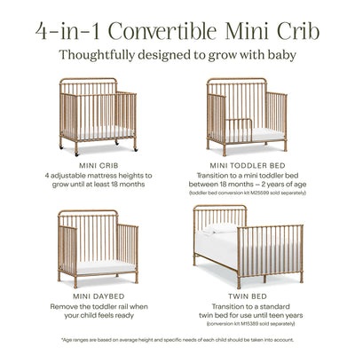 Winston 4 in 1 Convertible Mini Crib