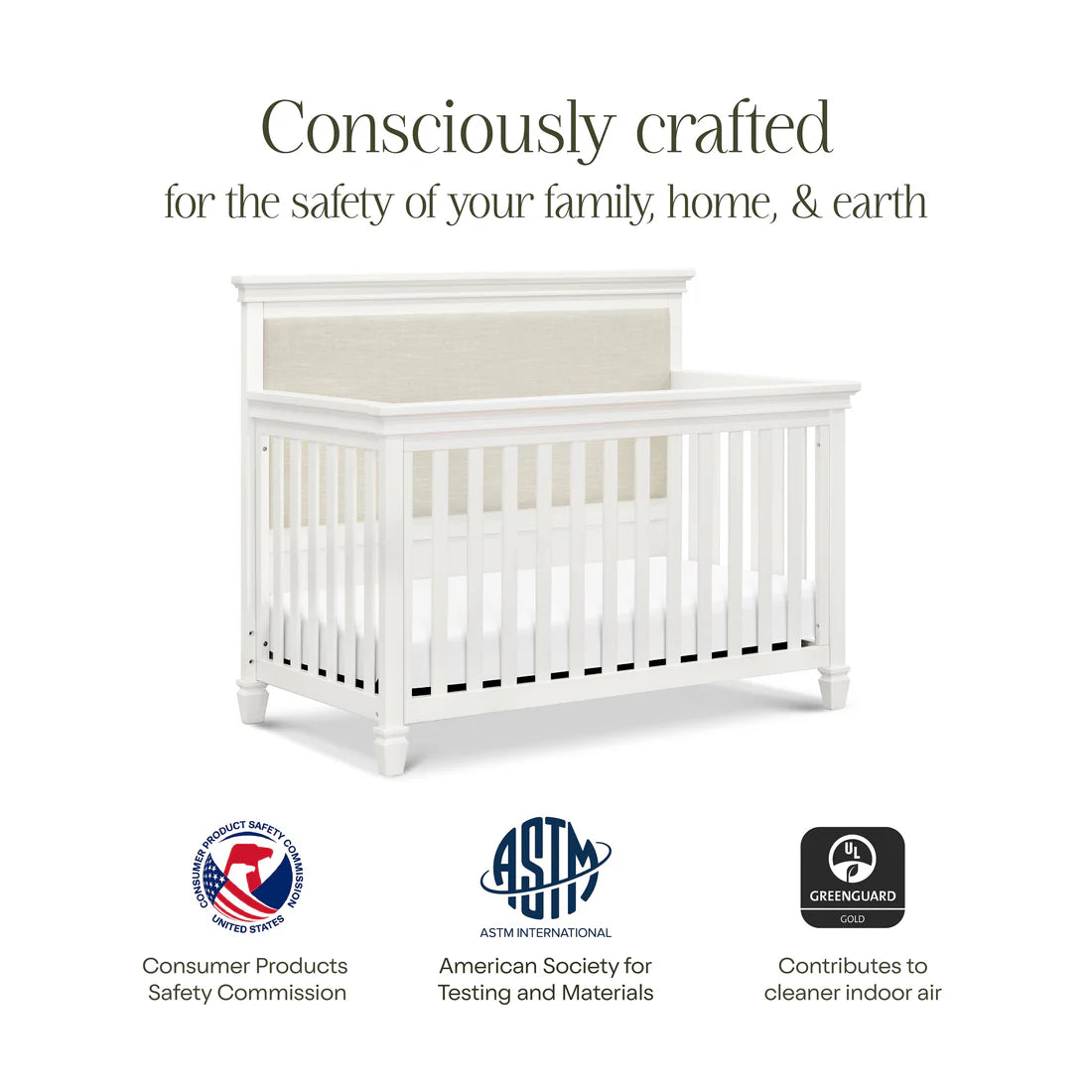 Darlington 4 in 1 Convertible Crib in Warm White