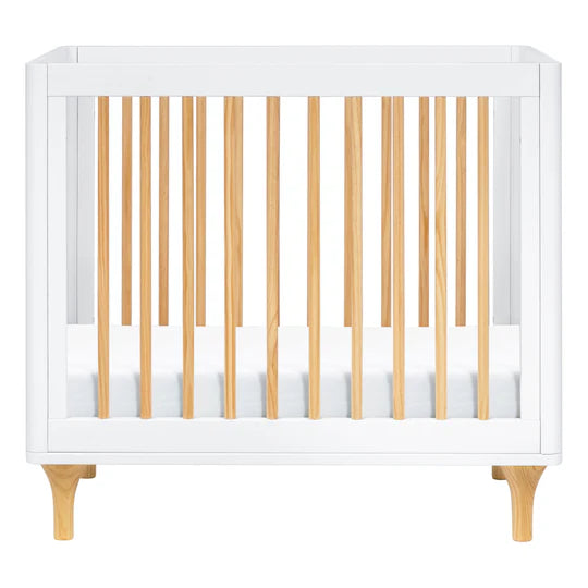 Lolly 4 in 1 Convertible Mini Crib and Twin Bed w/Toddler Bed Conversion Kit in White/Natural