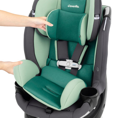 Evenflo Gold Revolve360 Slim 2 in 1 Rotational Car Seat with Green & Gentle Fabric