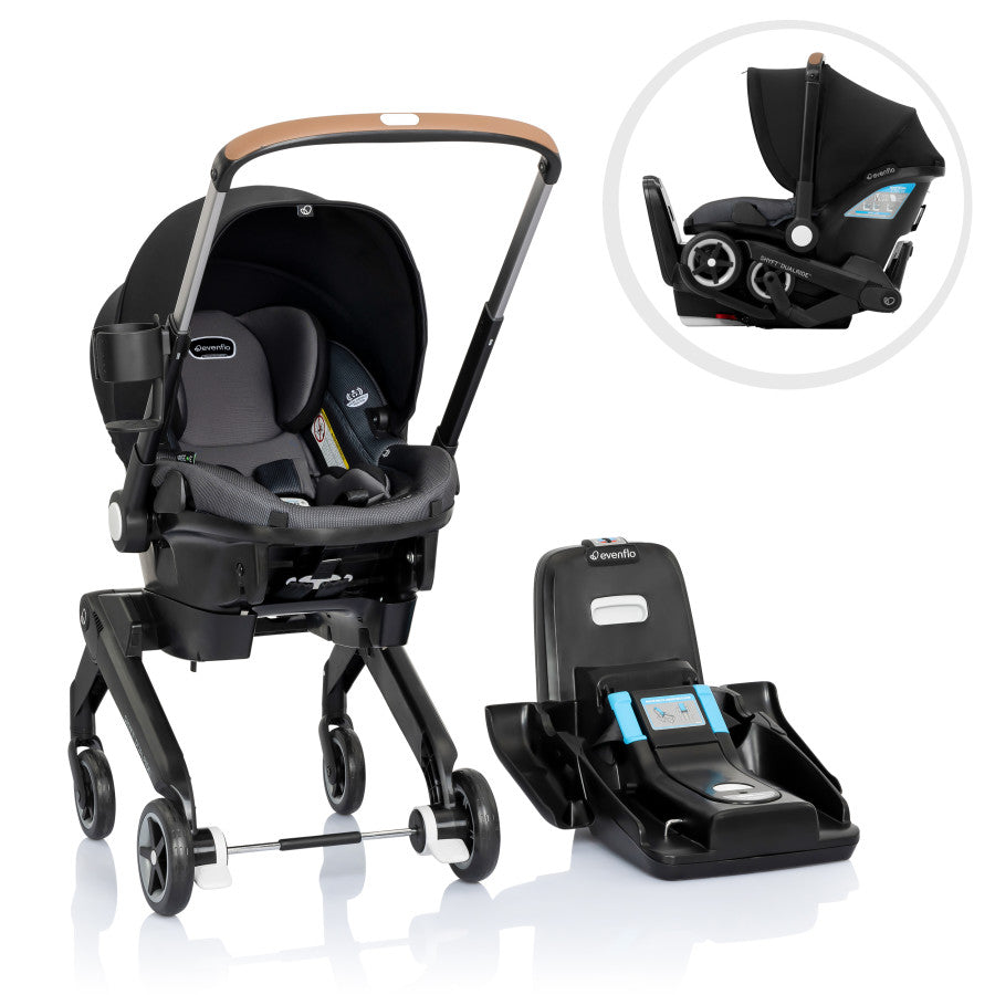 Evenflo Shyft DualRide Infant Car Seat Stroller Combo with Carryall Storage