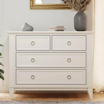 Emma Regency 4 Drawer Dresser in Warm White