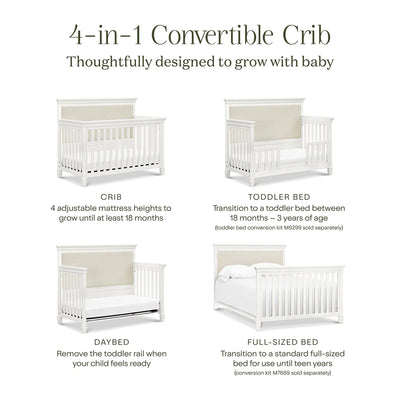 Darlington 4 in 1 Convertible Crib in Warm White