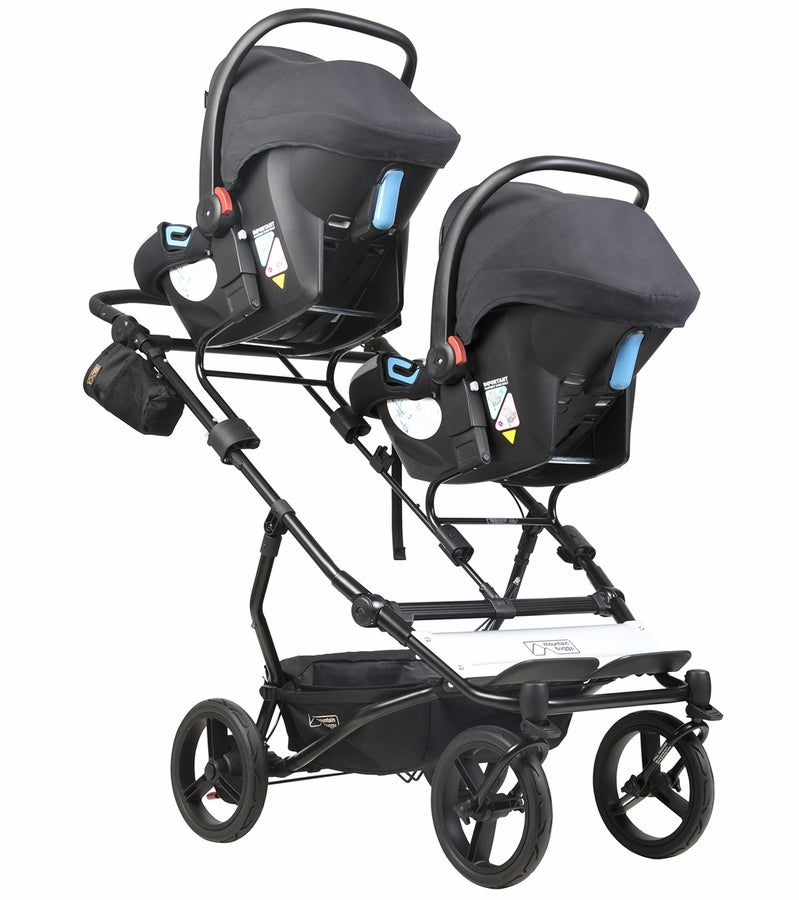 Mountain Buggy Duet Luxury Stroller with Satchel Bag Clips Herringbo piccolinobaby